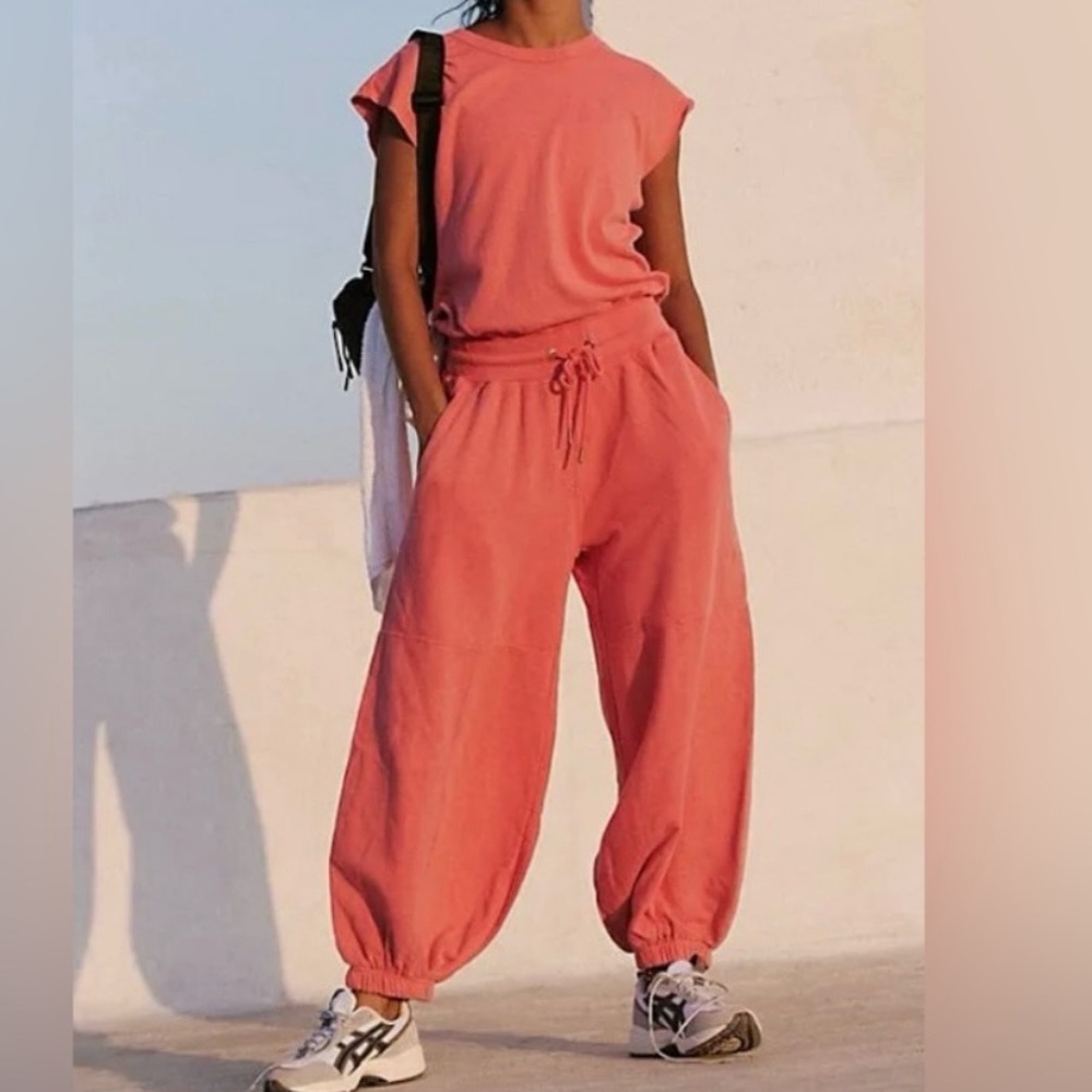 Free People Throw and Go Raspberry Pink Onesie Jumpsuit